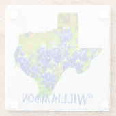 Texas Bluebonnets State of Texas w Name Glazen Onderzetter (Achterkant)