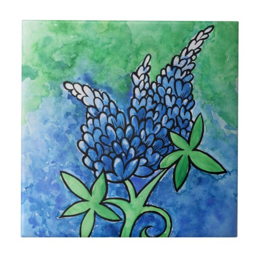 Texas Bluebonnets Tegeltje (Voorkant)