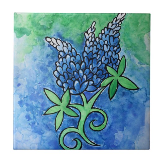 Texas Bluebonnets Tegeltje (Voorkant)