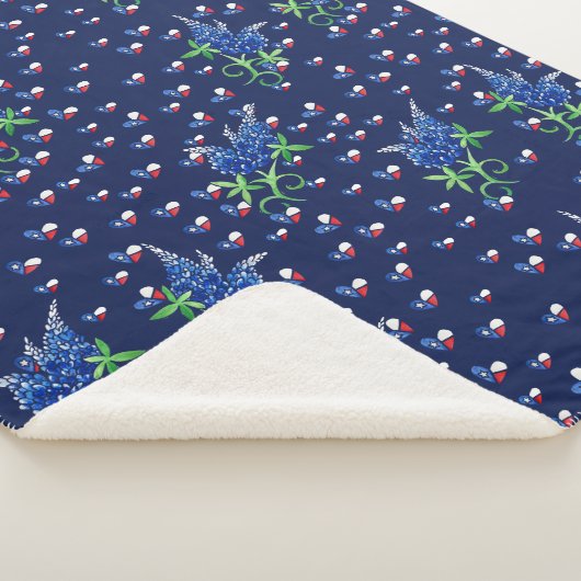 Texas Bluebonnets Texan Lone star state Sherpa Deken (3/4)