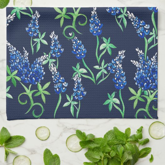 Texas Bluebonnets Theedoek (Gevouwen)