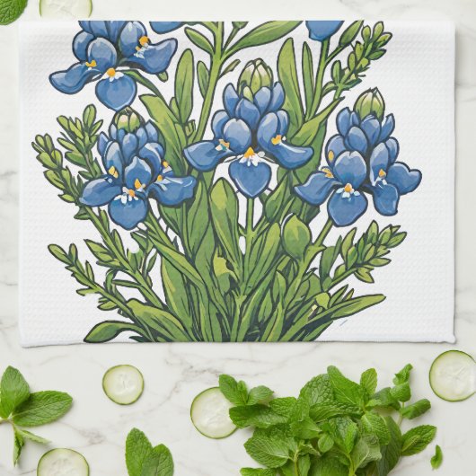 Texas Bluebonnets Theedoek (Gevouwen)