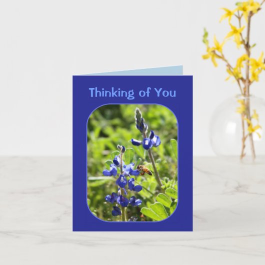 Texas Bluebonnets Thinking of You Kaart (Gele Bloem)