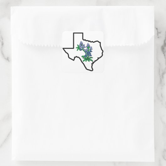 Texas Bluebonnets Vierkante Sticker (Tas)