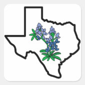 Texas Bluebonnets Vierkante Sticker (Voorkant)