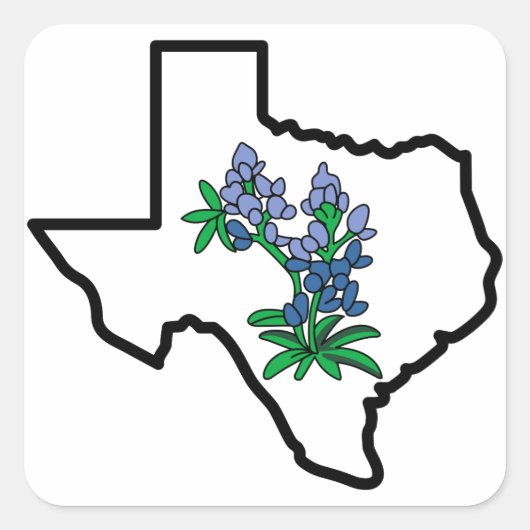 Texas Bluebonnets Vierkante Sticker (Voorkant)