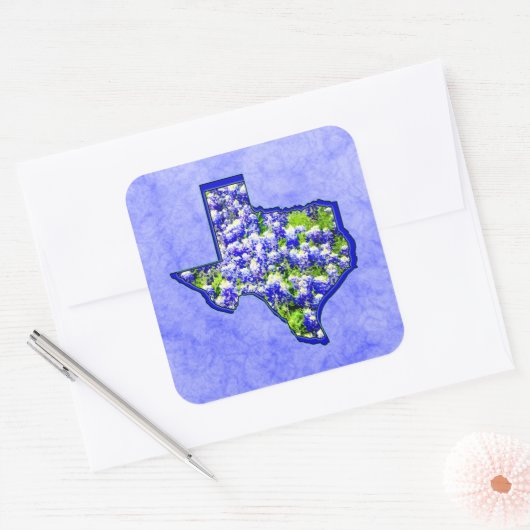 TEXAS BLUEBONNETS VIERKANTE STICKER (Envelop)