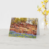 Texas Bluebonnets Wildbloemen Art Note Kaart (Gele Bloem)