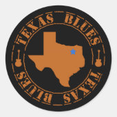 Texas Blues Ronde Sticker (Voorkant)