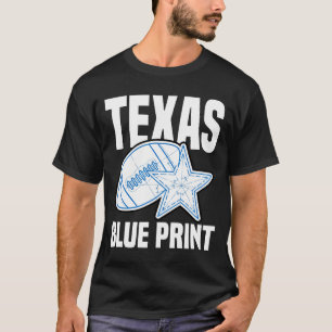 TEXAS BLUW DRUKSCHRIFT - DALLAS FOOTBALL T-SHIRT