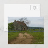 Texas boerderij-huis met blauwbonnetjes briefkaart (Voorkant / Achterkant)