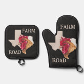 Texas Boerderij Road Chicken Ovenwant & Pannenlap Set (Voorkant)