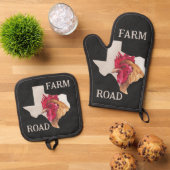 Texas Boerderij Road Chicken Ovenwant & Pannenlap Set (Top down)