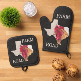 Texas Boerderij Road Chicken Ovenwant & Pannenlap Set