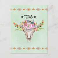Texas Boho Koe schedel met bloemen chic Trendy