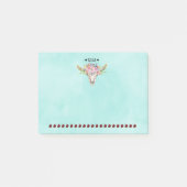 Texas Boho Koe schedel met bloemen chic Trendy Post-it® Notes (Voorkant)