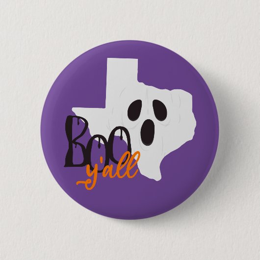 Texas Boo Y'all Halloween Ronde Button 5,7 Cm (Voorkant)