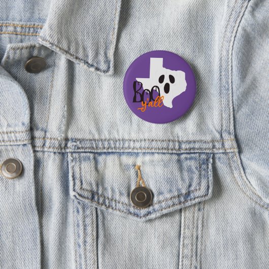 Texas Boo Y'all Halloween Ronde Button 5,7 Cm (In situ)