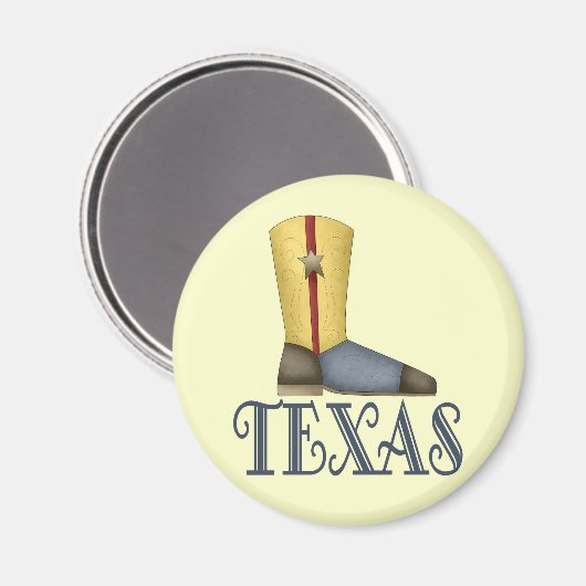 Texas Boot Design Gift Magneet (Voorkant / Achterkant)
