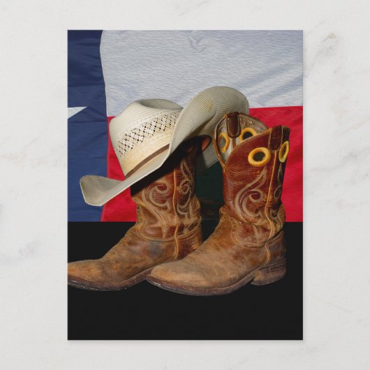Texas Boots en Pet.jpg Briefkaart (Voorkant)