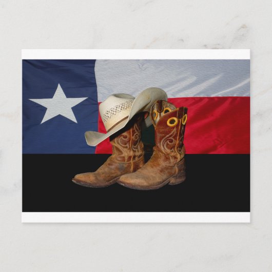 Texas Boots en Pet.jpg Briefkaart (Voorkant)