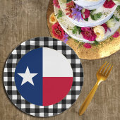 Texas Bord, buffalo plaid USA & Texas Flag Papieren Bordje