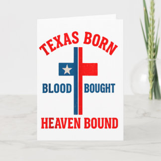 Texas Born, Blood Bought, Heaven Bound Cross Tank  Kaart
