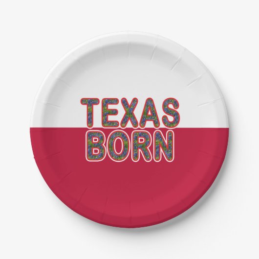 Texas Born Bluebonnet Papieren Bordje (Voorkant)