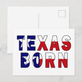 Texas Born Flag Briefkaart (Voorkant / Achterkant)