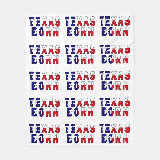 Texas Born Flag Fleece Deken (Voorkant)
