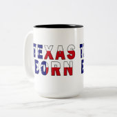 Texas Born Flag Tweekleurige Koffiemok (Voorkant links)