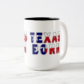 Texas Born Flag Tweekleurige Koffiemok (Voorkant rechts)
