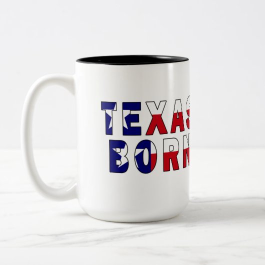 Texas Born Flag Tweekleurige Koffiemok (Links)