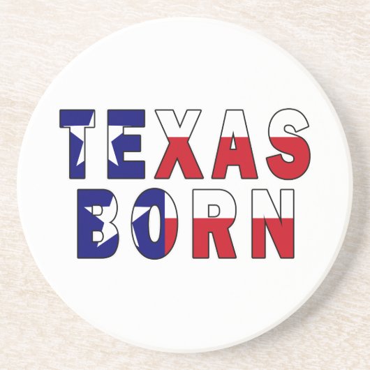 Texas Born Flag Zandsteen Onderzetter (Voorkant)