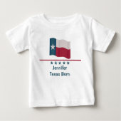 Texas Born Long Star Flag Name Persoonlijke Baby (Voorkant)