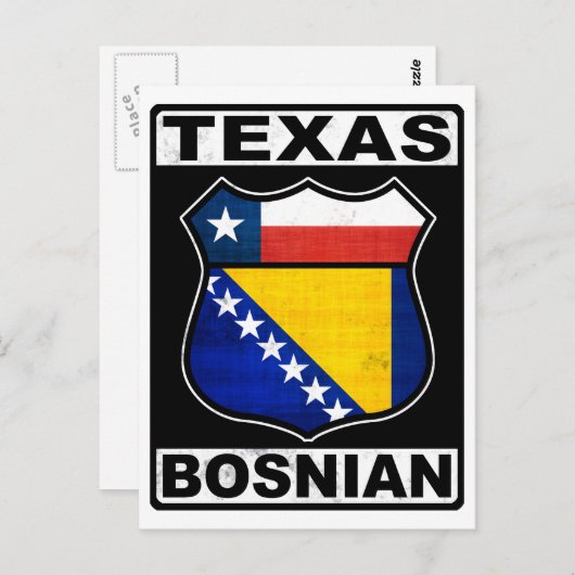 Texas Bosnian American Briefkaart (Voorkant / Achterkant)