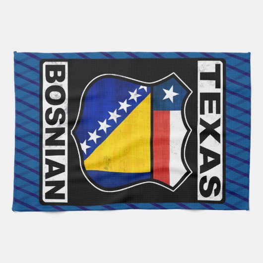 Texas Bosnian American Sign Towel Theedoek (Horizontaal)