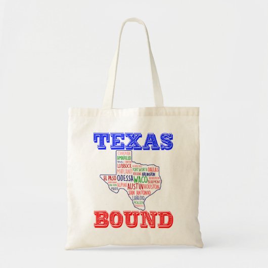 TEXAS BOUND, naar Texas Tote Bag (Voorkant)