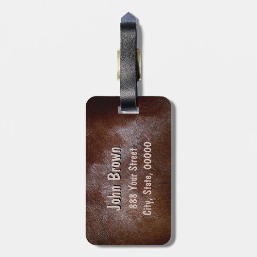 Texas Branded Monogram B Travel Bagagelabels (Achterkant verticaal)