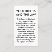 Texas Breastfeed Law - 2 Contactkaartje (Achterkant)