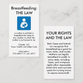 Texas Breastfeed Law - 2 Contactkaartje (Voorkant / Achterkant)