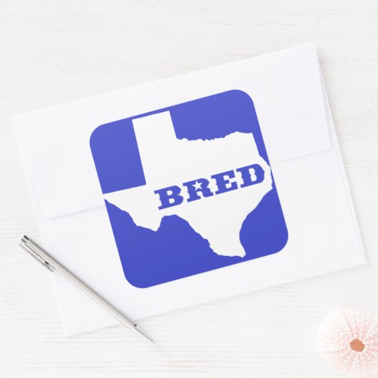 Texas Bred Vierkante Sticker (Envelop)