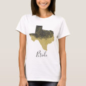 Texas Bride Black en Gold Afbeelding T-shirt (Voorkant)