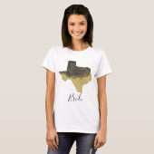 Texas Bride Black en Gold Afbeelding T-shirt (Voorkant volledig)