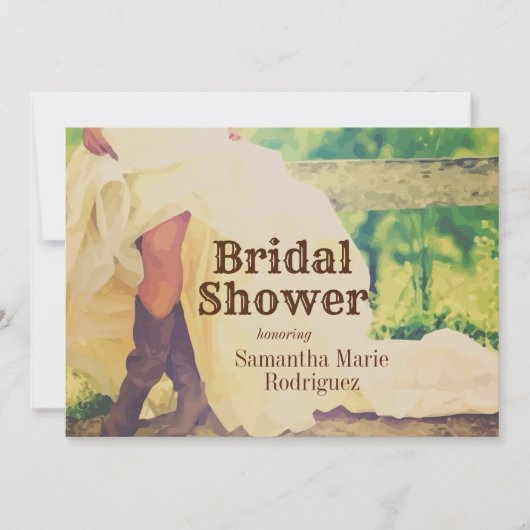 Texas Bride in Boots Bridal Shower Kaart (Voorkant)