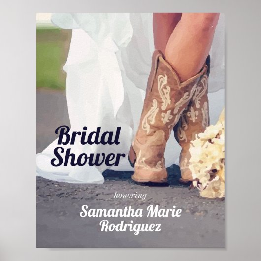 Texas Bride in Boots Bridal Shower Poster (Voorkant)