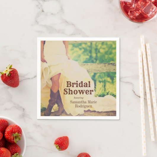 Texas Bride in Boots Vrijgezellenfeest Napkins Servet (Insitu)