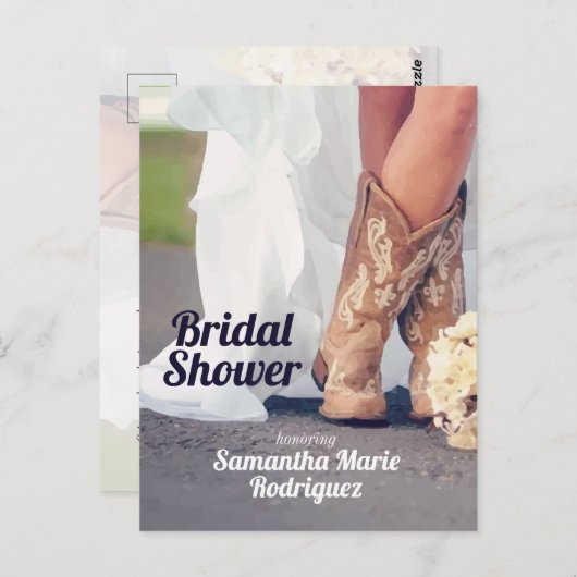 Texas Bride in het Vrijgezellenfeest Boots Briefkaart (Voorkant / Achterkant)