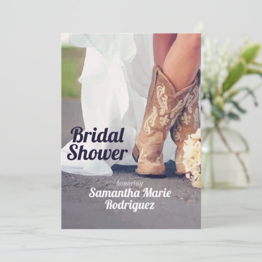 Texas Bride in het Vrijgezellenfeest Boots Kaart (Staand voorkant)