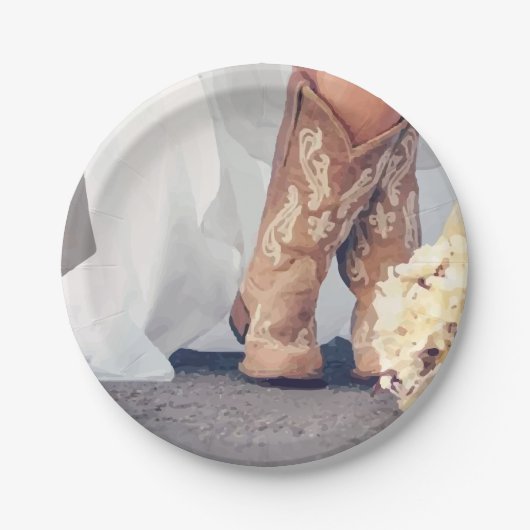 Texas Bride in het Vrijgezellenfeest Boots Papieren Bordje (Voorkant)
